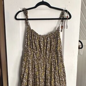 J. Crew Green Floral Maxi Skirt